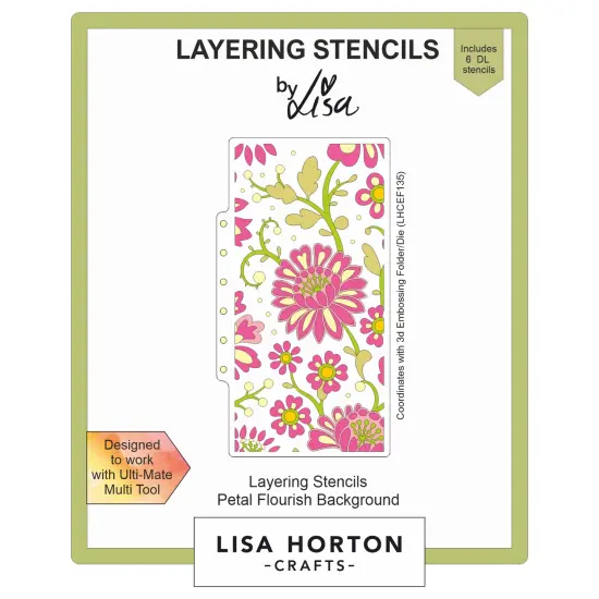 Lisa Horton Crafts Layering Stencils-Petal Flourish Background {1}