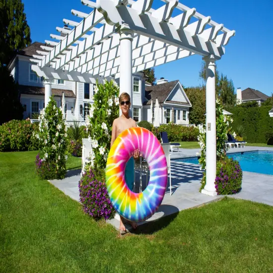 Swimline Inflatable Spiral Tie Dye Swimming Pool Ring - 36.5" Multi {6}