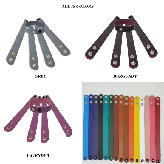 Full-Grain Latigo Leather Bracelet Blanks &ndash; 18 Colors, Adjustable Sizes, Pack of 8 {7}