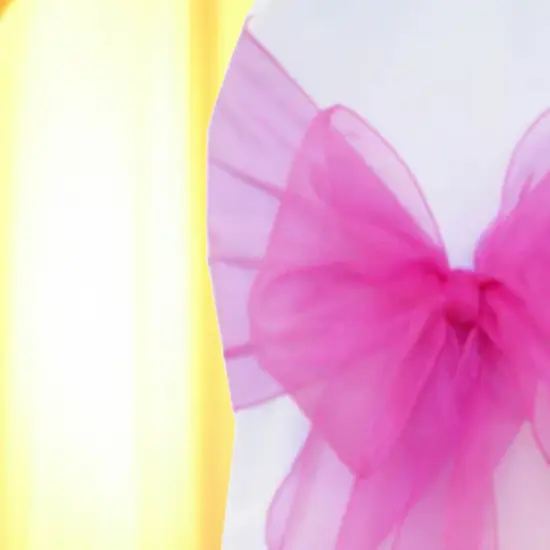 10 Pieces Angle End Organza Chair Sashes 12 by 116 inches Magenta or Azalea {4}