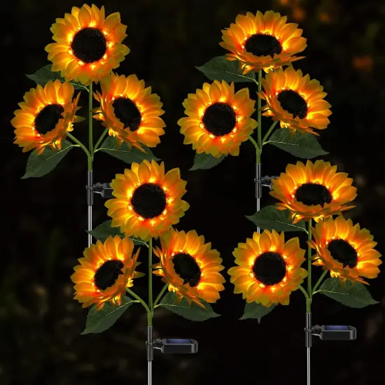 Solar Sunflower Lights - (2 Pack) {6}