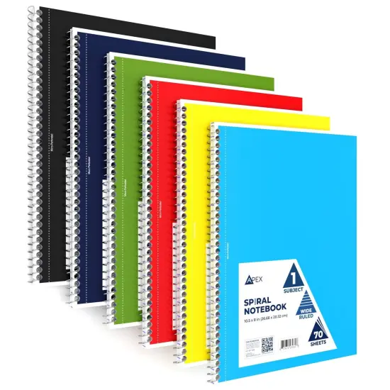 1-Subject Spiral Notebook, Wide-Ruled, 70 Sheets &ndash; 48 Ct {3}