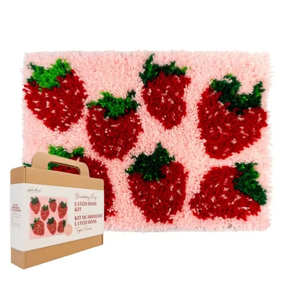 John Bead Rug Latch Hook DIY Kit for Beginners Strawberry {1}