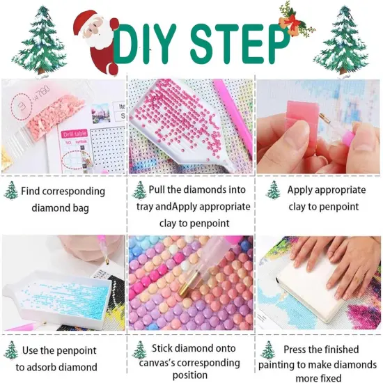 Red Truck 5D Paint with Diamond Kit - Snowy Night {4}