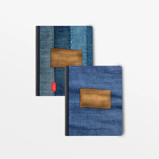 Denim Wide-Ruled Composition Notebooks, Assorted &ndash; 48 units {1}