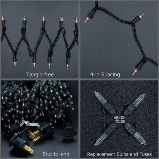 Clear Christmas Lights with Black Wire {5}