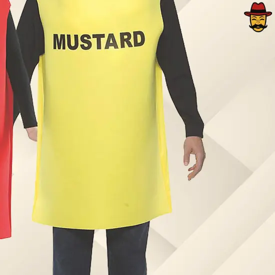 Ketchup and Mustard Couples Costume Set Halloween Food Tunics Hats Funny Party Outfit {6}