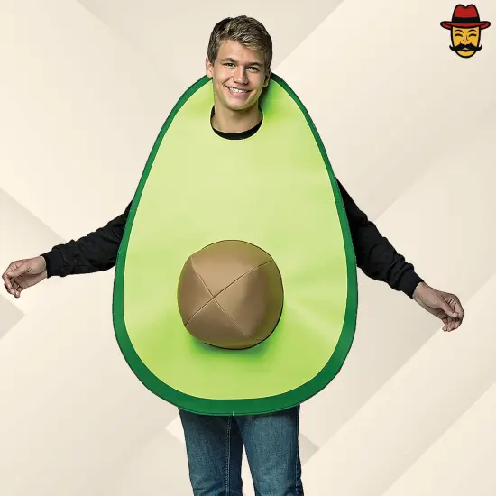 Avocado Adult Costume Funny Green Fruit Tunic with Seed Halloween Party Outfit {3}