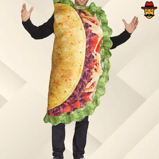 Taco Food Tunic Adult Costume Funny Realistic Print Halloween Party Outfit {3}
