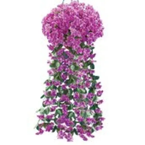 Collections Etc Set Of 2 Floral Hanging Bushes {3}