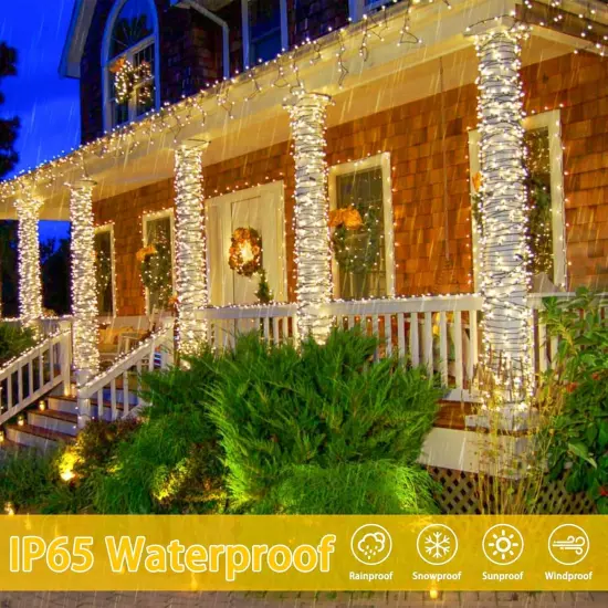 2 Pack 480 LED Solar String Lights - 170 FT (Warm White) {3}