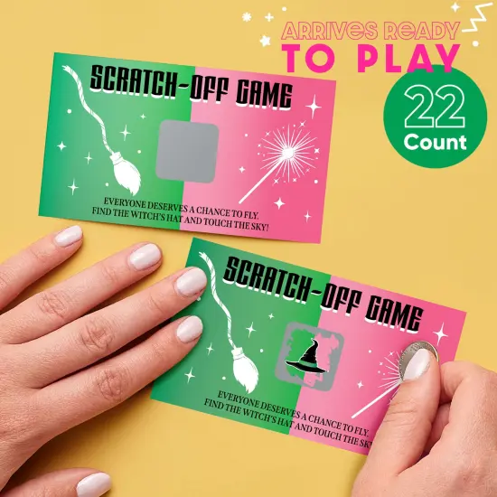 Big Dot of Happiness Witch Party Game Scratch Off Cards, Fun Activity for Kids, Pink and Green Birthday or Halloween Party Game for Girls - 22 Count {4}