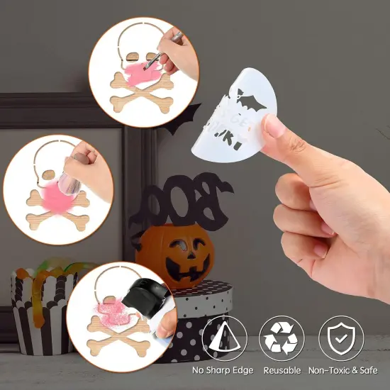 30 Pieces Halloween Cookie Stencils(Classic Style,Painting,Tool) {3}