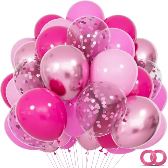 68Pcs Pink Balloons Kit 12 Inch Metallic Pink Balloon(pink) {1}