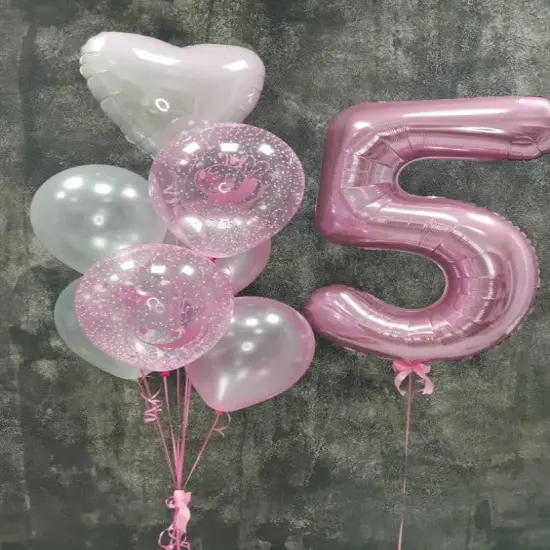 Balloon Numbers 40 Inch 5 Ballon for 5th Birthday Decorations(Pink) {3}