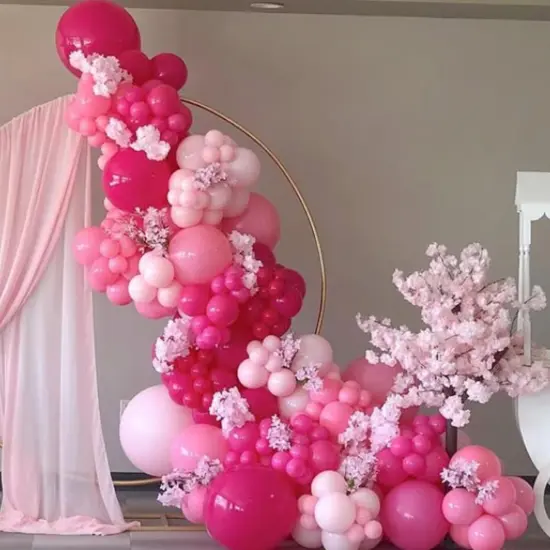 60 Pcs 12 inch Magenta Balloon Metallic Pink Confetti Balloons(Hot Pink Light Pink Metallic Pink) {2}