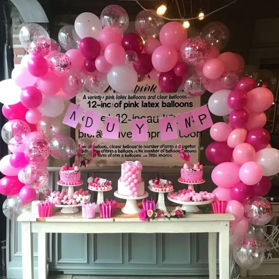 300 Pcs Pink Balloons (	Various Pink Colors) {4}
