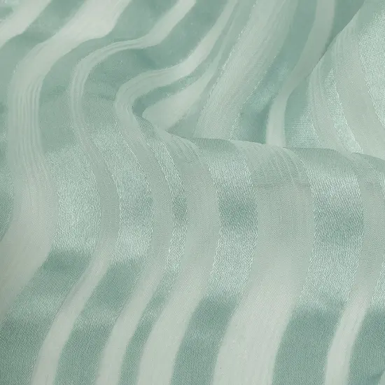 1 Yard Seafoam Crinkled Silk Chiffon with Satin Stripes Designer Fashion Textile 50 Inch Width {2}