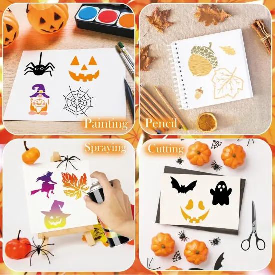 Halloween Stencils for Crafts Reusable Burning Drawing(Art Deco) {1}
