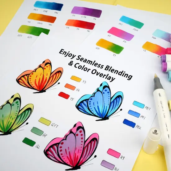 Alcohol Markers Brush & Chisel - 121 Colors Double Tipped Art Markers {3}