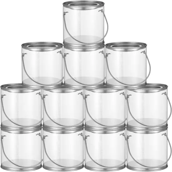 12 Pack Clear Paint Cans with Metal Lids {1}