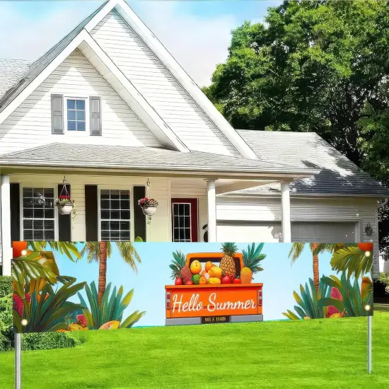 Hello Summer Banner 118 x 20 inch Large Size Outdoor Indoor {5}