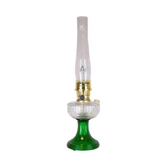 Aladdin Lincoln Drape Oil Lamp - Traditional Classic Indoor Oil or Kerosene Fuel Lamp, Bright White Light, Glass with Brass Trim {1}