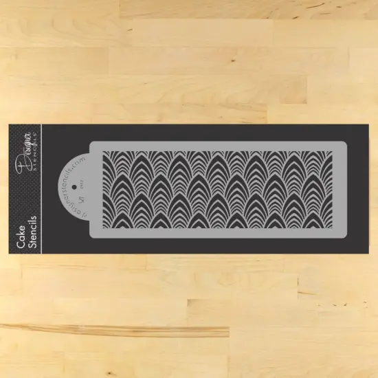 Martha Stewart Wedding Art Deco Cake Stencil Side | C917 by Designer Stencils | Cake Decorating Tools | Baking Stencils for Royal Icing, Airbrush, Dusting Powder | Reusable Plastic Food Grade Stencil for Cakes | Easy to Use & Clean Cake Stencil {1}