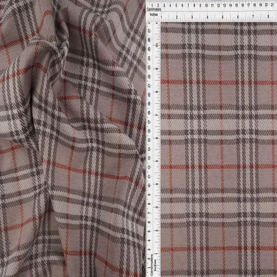 1 Yard Double Knit Jacquard Plaid Fabric Stretch Polyester Spandex 58/60 Inches Wide Blue/Red {5}