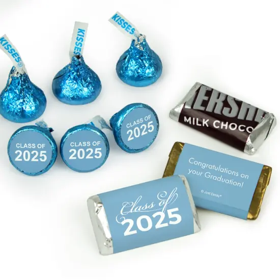 Light Blue Graduation Miniatures & Stickered Kisses Assortment by Just Candy {2}