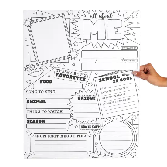 30 Pack Kids All About Me Classroom Posters for Kindergarten, Elementary School Students (17 x 22 In) {7}