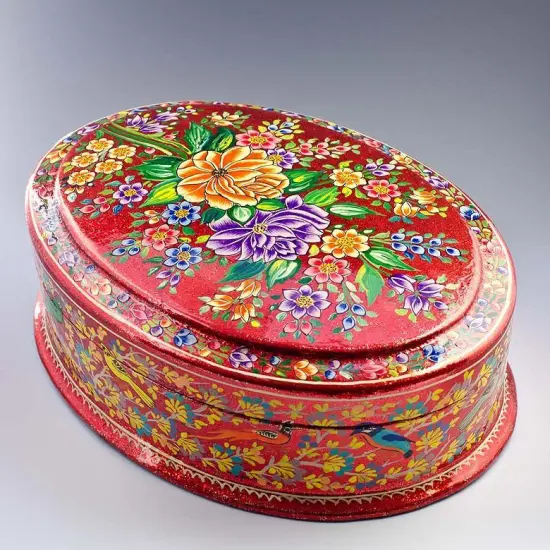 Oriental Flowers Wooden Jewelry Box {3}