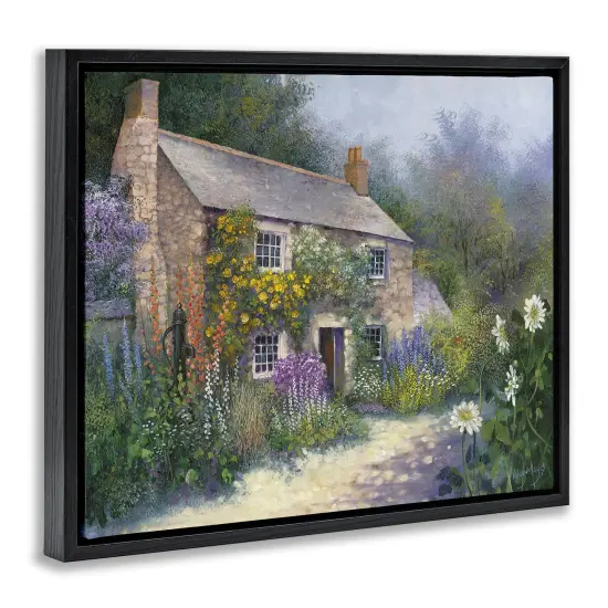 Stupell Industries Gardener's Cottage View Floater Framed Canvas Wall Art Design by Hilary Mayes {3}
