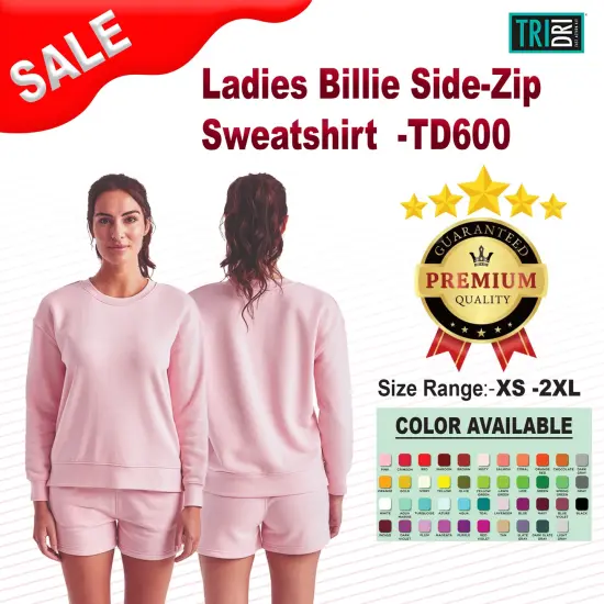 TriDri&reg; Ladies Billie Side-Zip Sweatshirt NUDE {2}