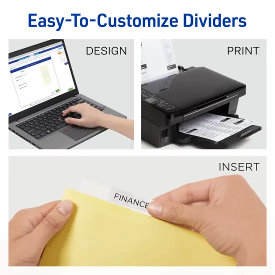 Avery Big Tab Insertable Dividers for 3 Ring Binder, 5-Tab Sets, Clear Tabs, Buff Paper with Gold-Reinforced Buff Paper, 24 Sets (11113) {2}