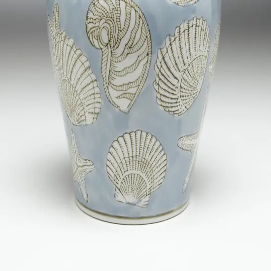 AA Importing 59728 Blue Seashell 10 Inch Ginger Jar {3}