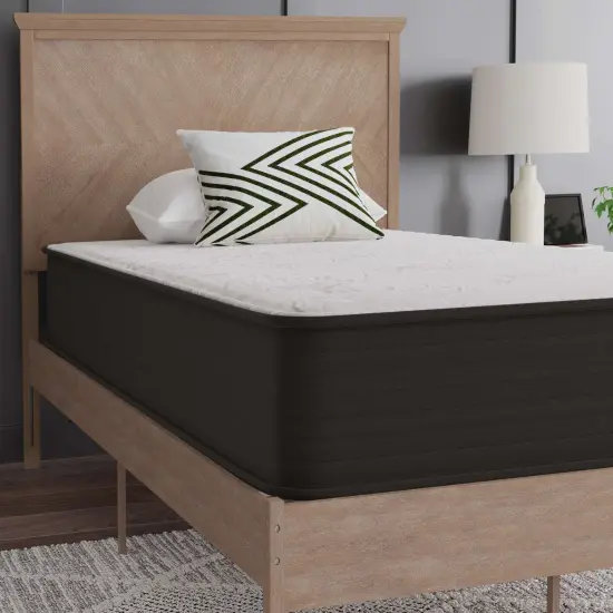 Emma and Oliver Drift 10 Inch Hybrid Mattress, High Density Foam and Pocket Spring Mattress in a Box, CertiPur-US Certified Foam {3}