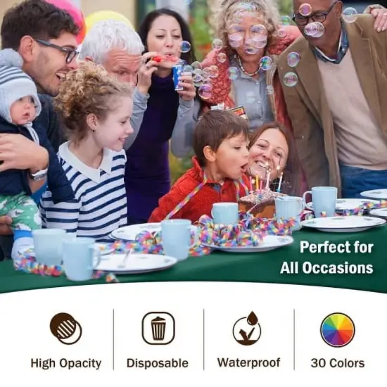 Exquisite 6-Pack Premium Plastic Tablecloth 54in. x 108in. Rectangle Plastic Table Cover Dark Green {3}