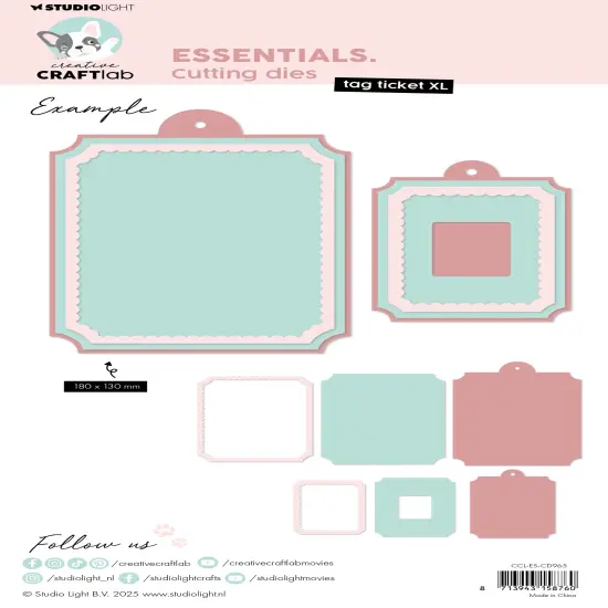 Studio Light Essentials Cutting Dies -Nr. 965 Tag Ticket XL {3}