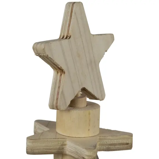 Northlight Star Cut-Outs Wooden Tree Christmas Decoration - 16" Beige {7}