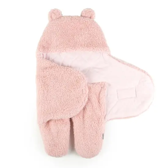 Tadpoles Super Soft Plush Sherpa Swaddle Wrap - Blush | 100% Microfiber Plush Polyester Sherpa | Soft, Smooth & Durable | Fits Babies 0-12 Months | Ideal for Use in a Stroller, Car Seat or Crib {1}