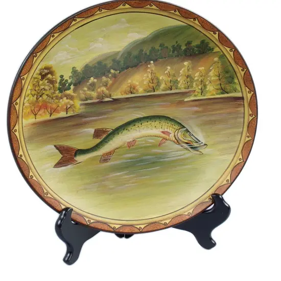 12 1/2 Inch Diameter Fish Decorative Plate Multicolor {3}