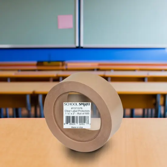 School Smart Vinyl Label Protectors, Round Corner Rectangle, 1-1/2 x 2 Inches, Clear, Pack of 500 {4}