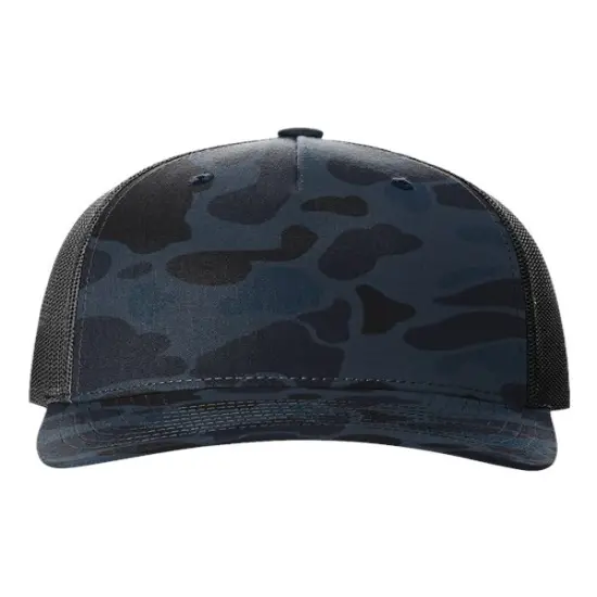 Richardson&reg; Five-Panel Printed Trucker Cap Admiral D Camo/Black {1}
