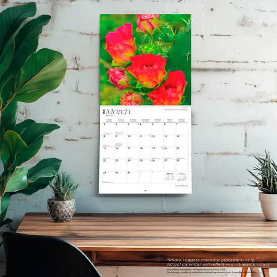 Texas Wildflowers | 2026 12 x 24 Inch (Hanging) Monthly Square Wall Calendar | Plastic-Free {5}