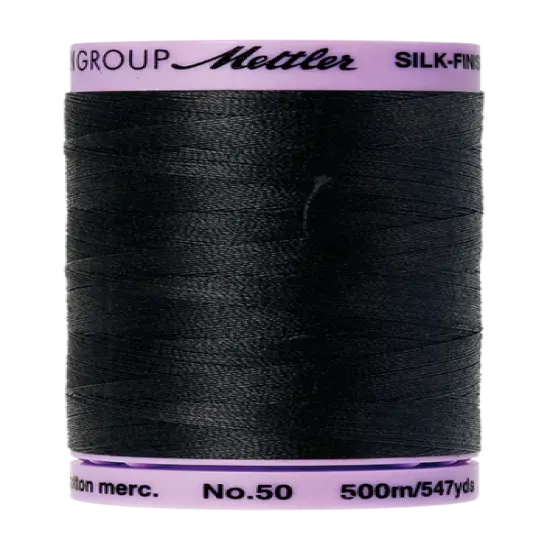 Black (9104-4000) | Silk-Finish Cotton 50wt (500M / 547Y) | Mettler Thread {1}
