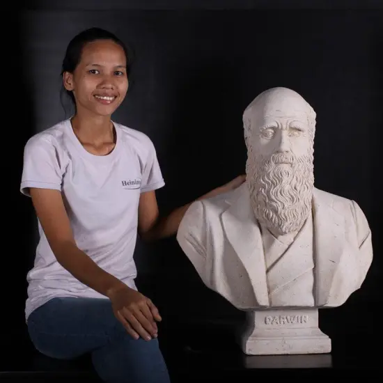 Darwin Stone Bust Life Size Statue {3}