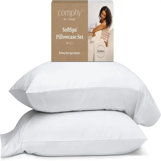 Pillowcase Set of 2, White Super Soft Pillow Cases Queen, Pillow Covers, Luxury Spa, Breathable, Hotel Quality Pillow Cases {1}