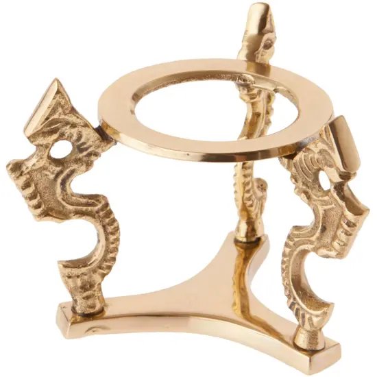 Bard's Brass-toned Egg Stand/Holder, Small Dragons, 1.5" Diameter {1}