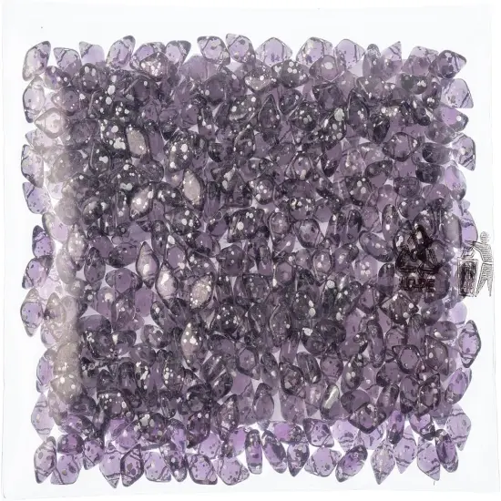 Matubo 2-Hole Czech Glass Silver Splash Gemduo Beads, 50g Amethyst {2}